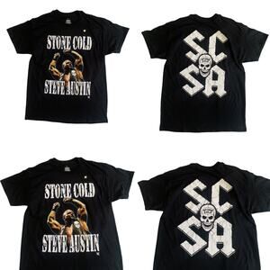 WWE Legends Men's Size L Stone Cold Steve Austin Skull Wrestling T-Shirt New